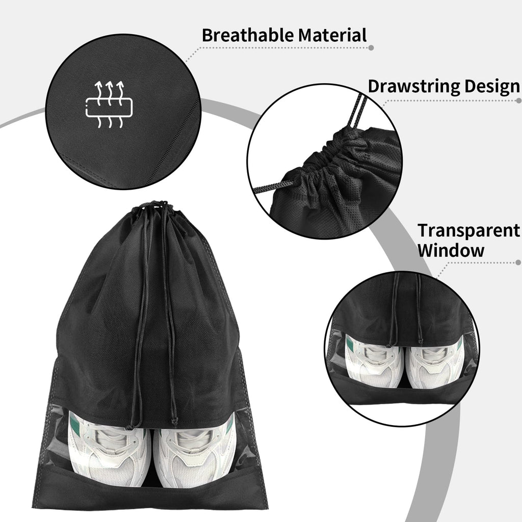 Shoe Bags for Travel, Drawstring Travel Shoe Bags for Packing, Dustproof Portable Travel Shoe Storage Bag for Men and Women