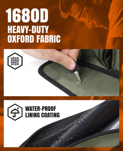 Heavy-Duty Waterproof Tool Roll Organizer with Detachable Pouches