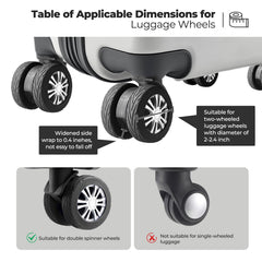 8-Pack Protective Luggage Wheel Covers for Suitcases