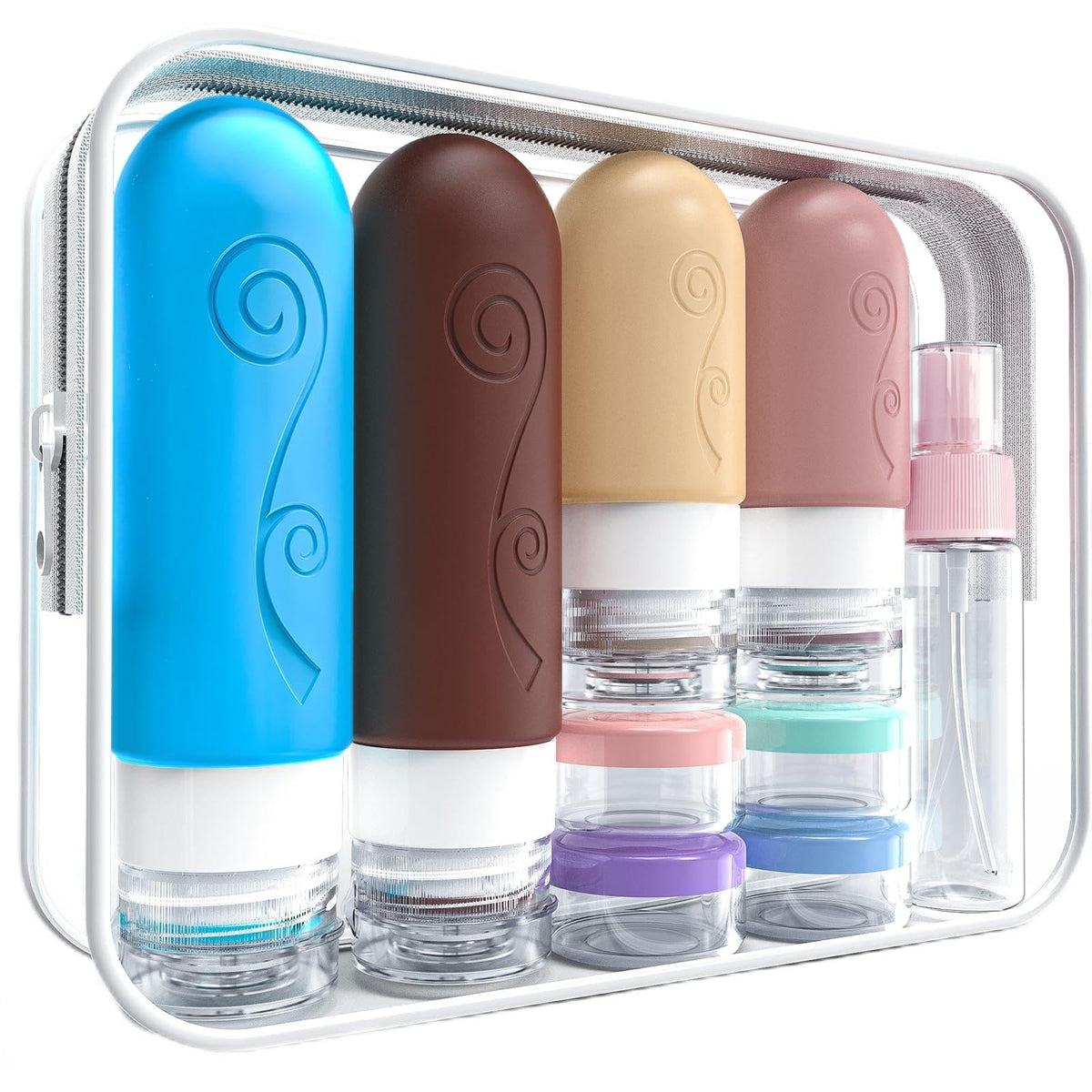 vodvob 16pack Travel Bottles for Toiletries,TSA Approved Silicone Travel Containers for Toiletries,Leak Proof Refillable Liqus Shampoo And Conditioner travel Essentials toiletry Bottles