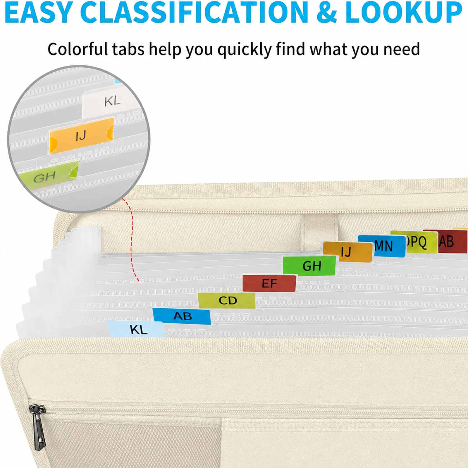 Important Document Organizer with Lock, Fireproof Accordion File Organizer