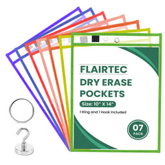 Reusable Dry-Erase Job Ticket Holders with Rings & Hooks