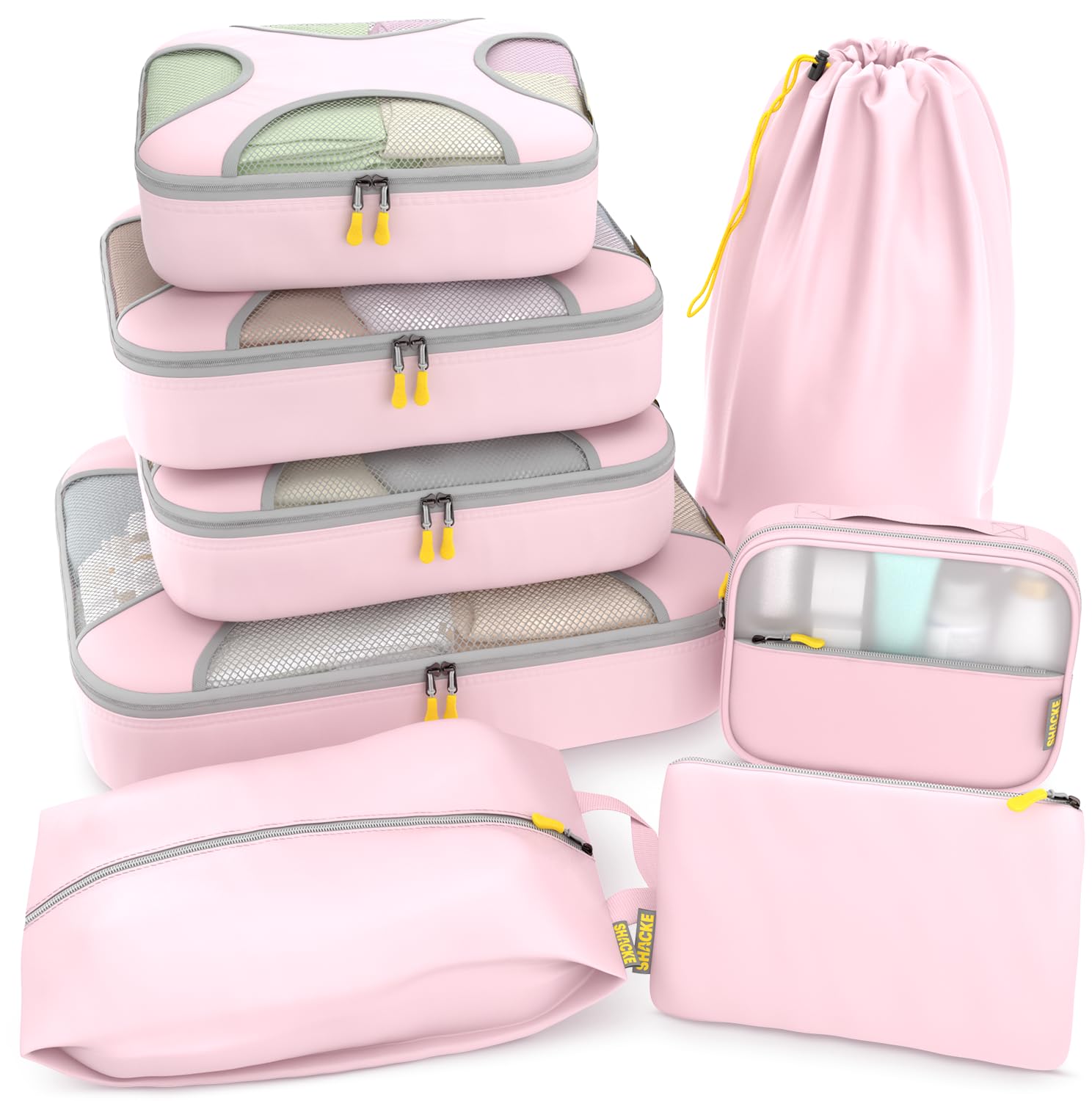5 Set/8 Set Packing Cubes - Travel Organizers with Laundry Bag