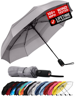 100 MPH Windproof Compact Auto-Folding Travel Umbrella
