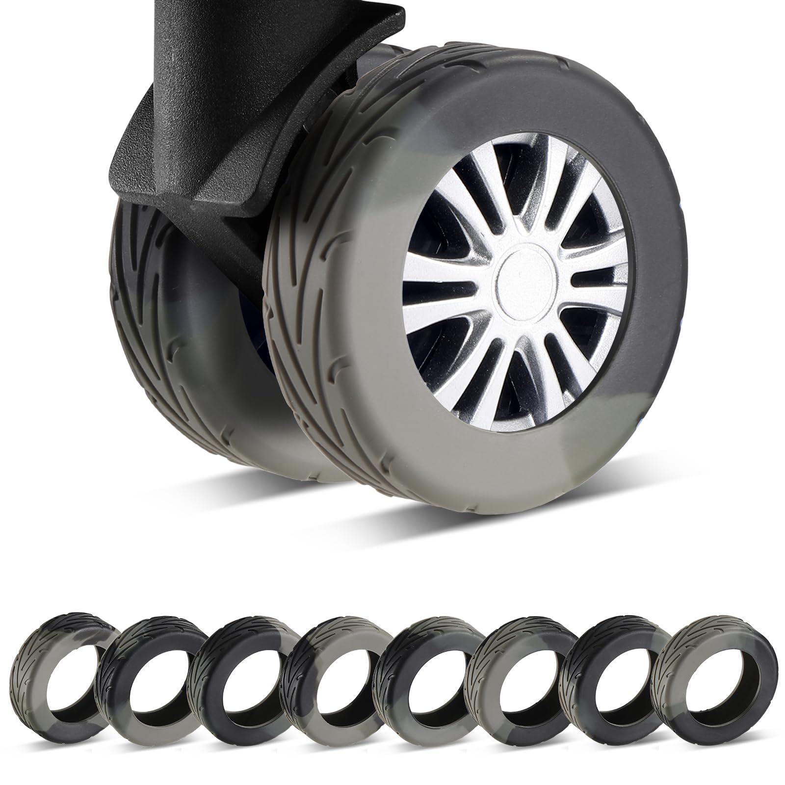 Wanzhuango 8Pcs Upgrade Luggage Wheel Covers,Essential Travel Accessories