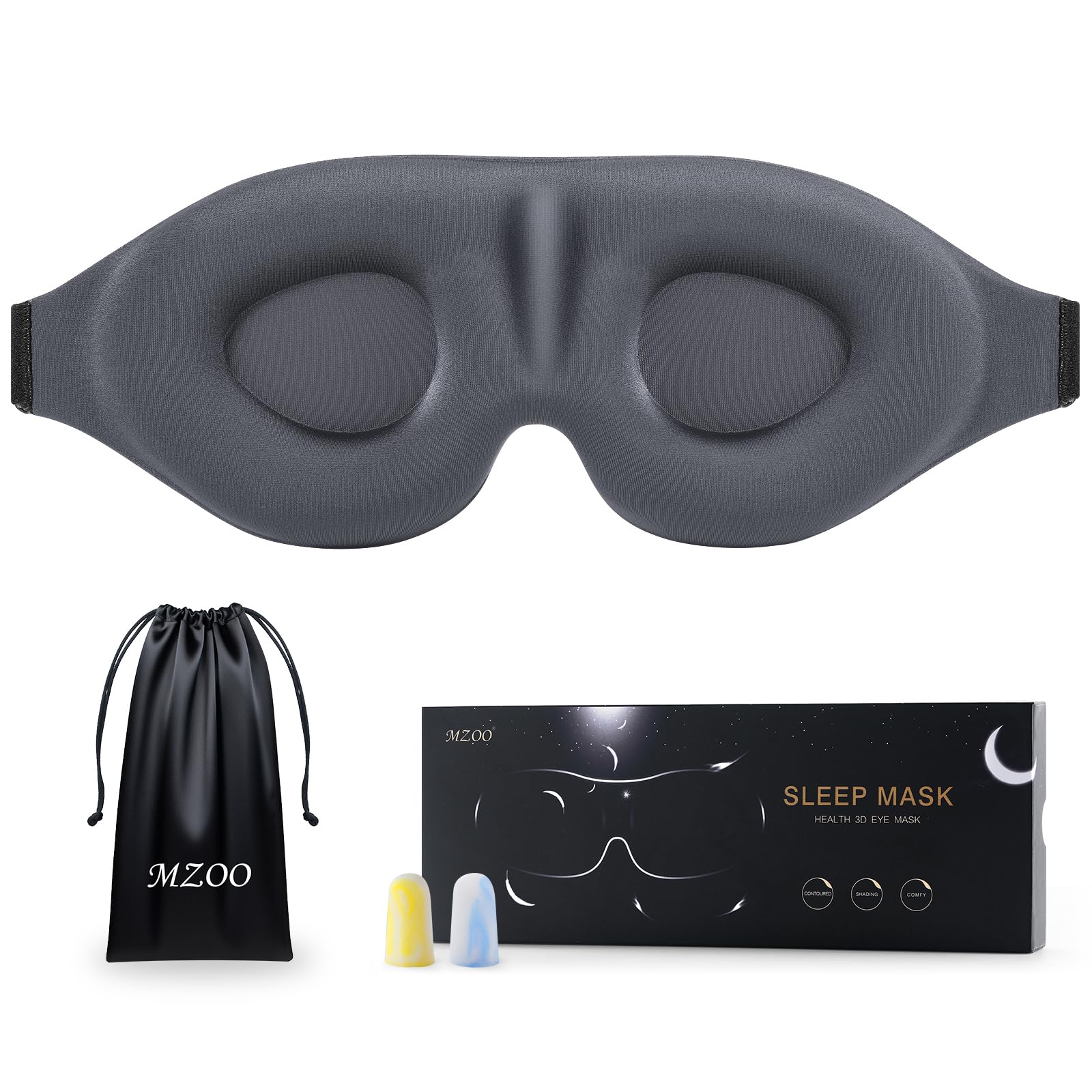 MZOO Sleep Mask for Side Sleeper, Light Blocking Eye Shade for Men and Women