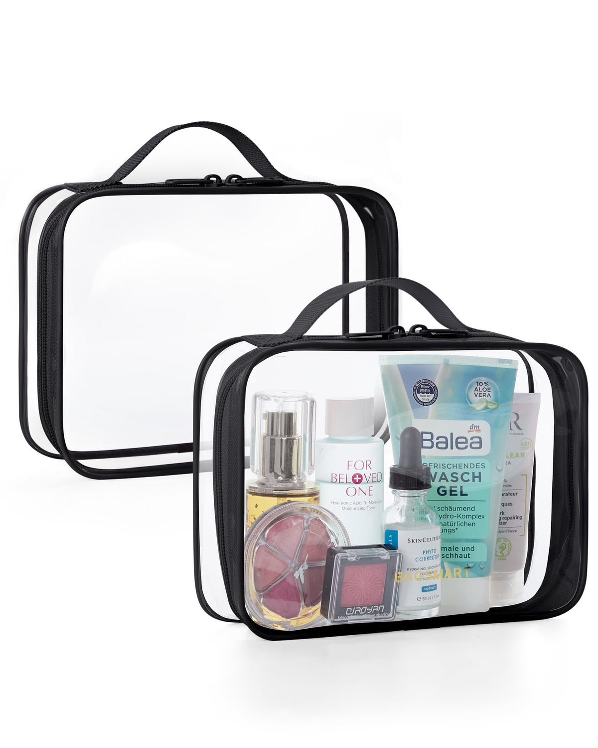 BAGSMART Clear Toiletry Bag, 3 Pack TSA Approved Toiletry Bag Quart Size Bag