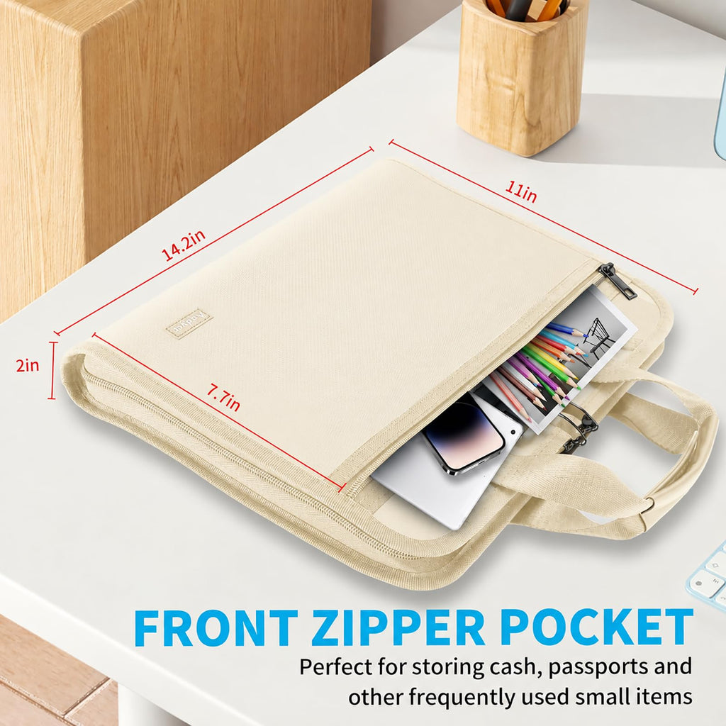 Important Document Organizer with Lock, Fireproof Accordion File Organizer