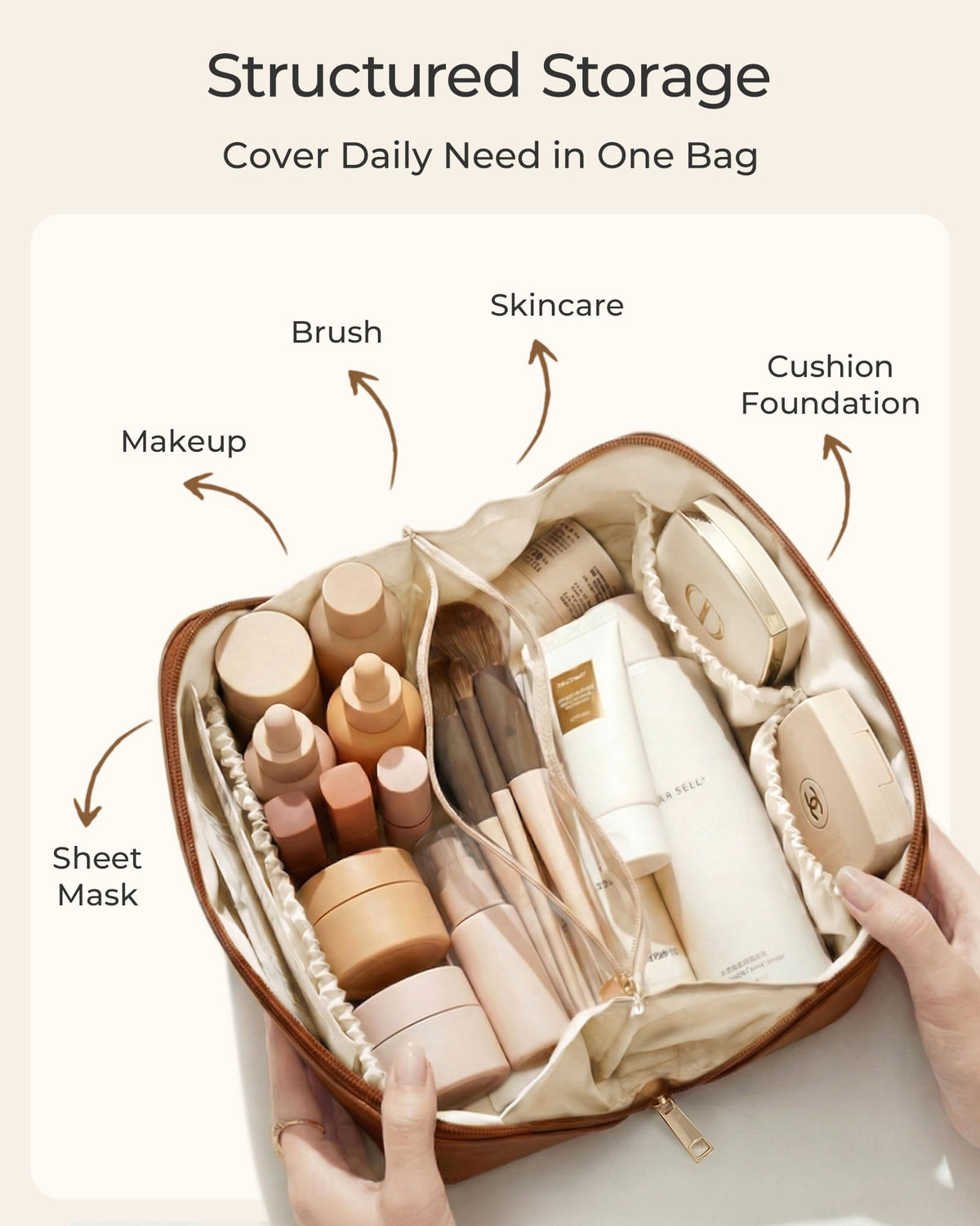 BAGSMART Makeup Bag Travel Toiletry Bag for Women, Make Up Bags
