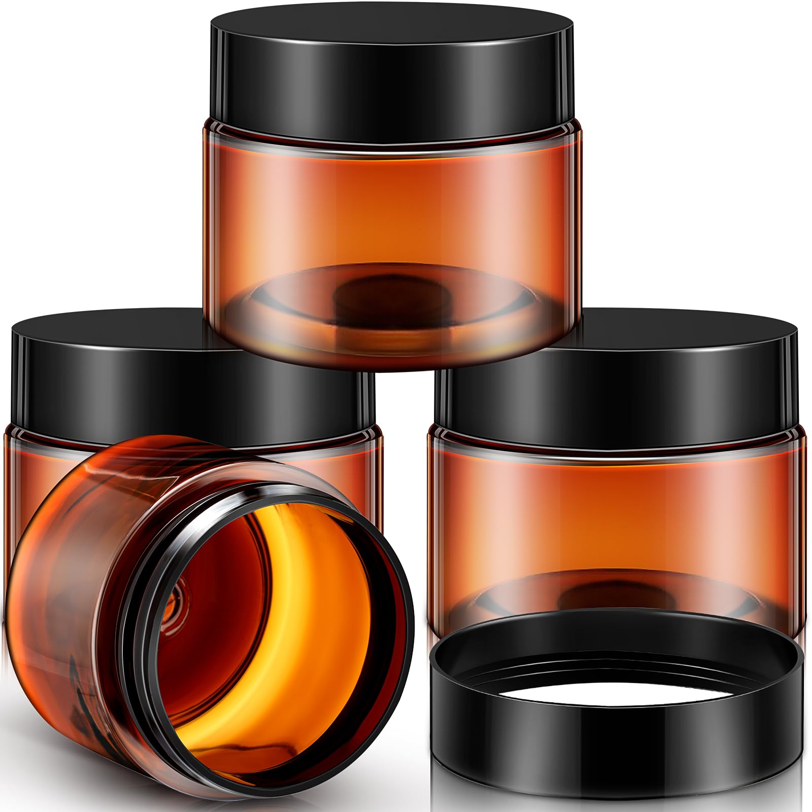 Patelai 4 Pcs Plastic Jars Wide Mouth with Lids