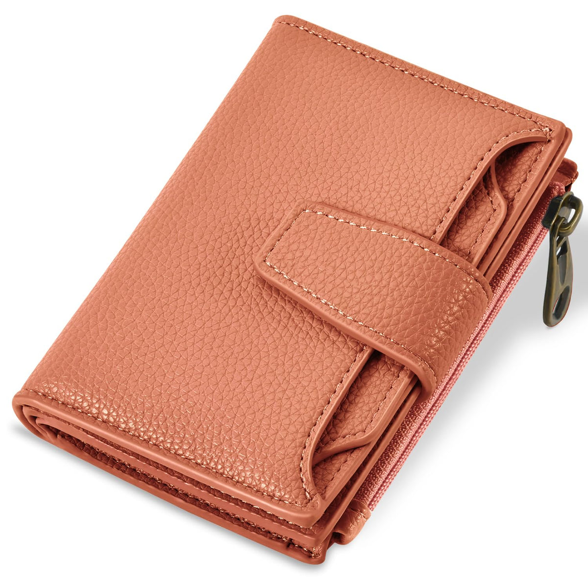 Airkit Wallet Women, Small Wallet for Women Leather, Ladies Bifold Compact RFID Blocking Credit Card Holder, Girls Mini Travel Purse, Pocket Passport Wallet with 4 ID Window