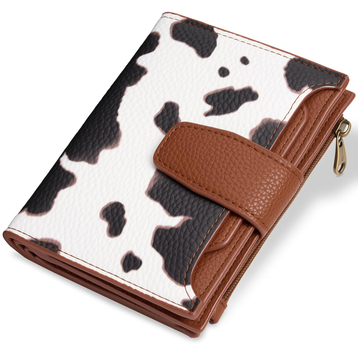 Compact RFID Blocking Leather Bifold Travel Wallet for Women