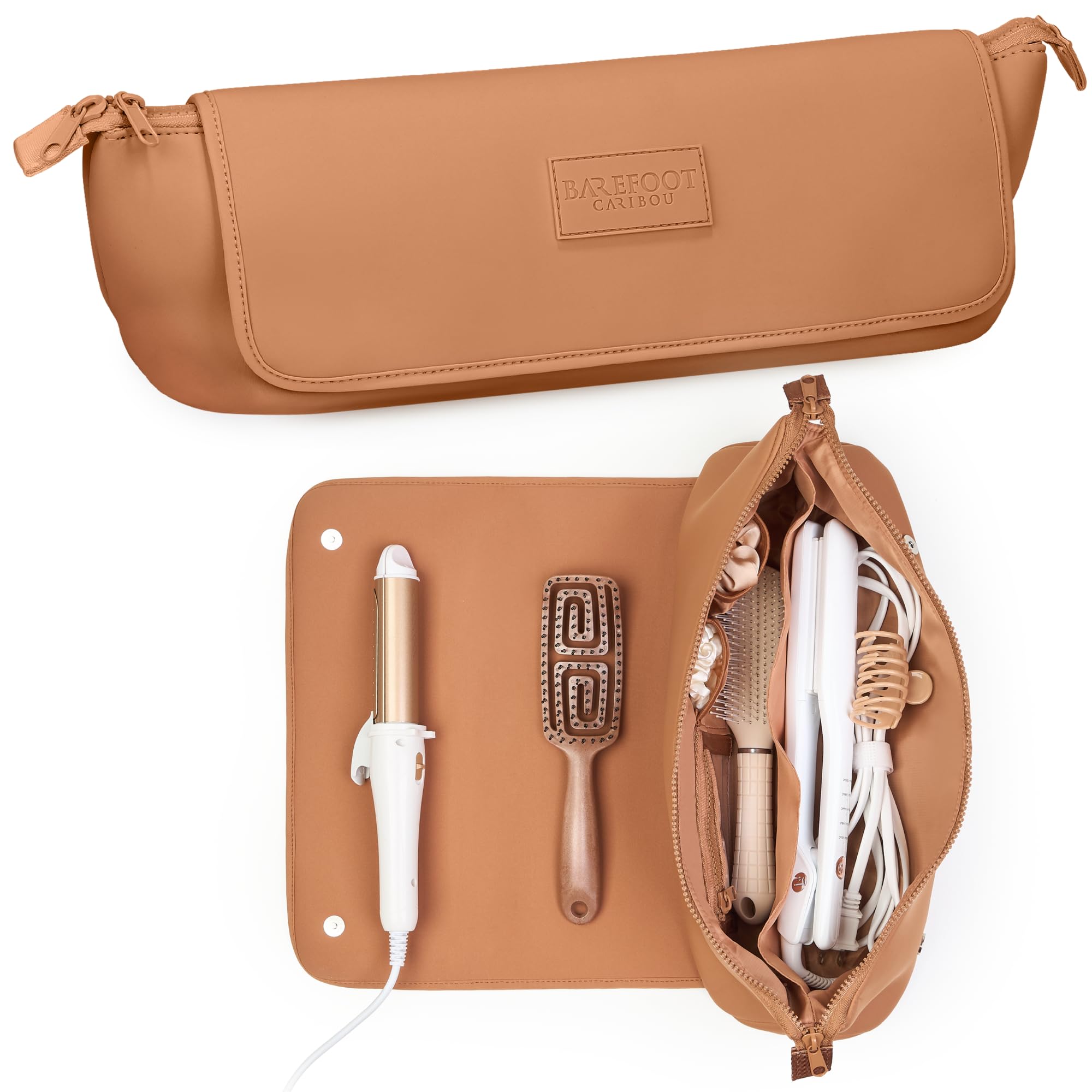 BAREFOOT CARIBOU Hair Tools Travel Bag and Heat Resistant Mat 17"