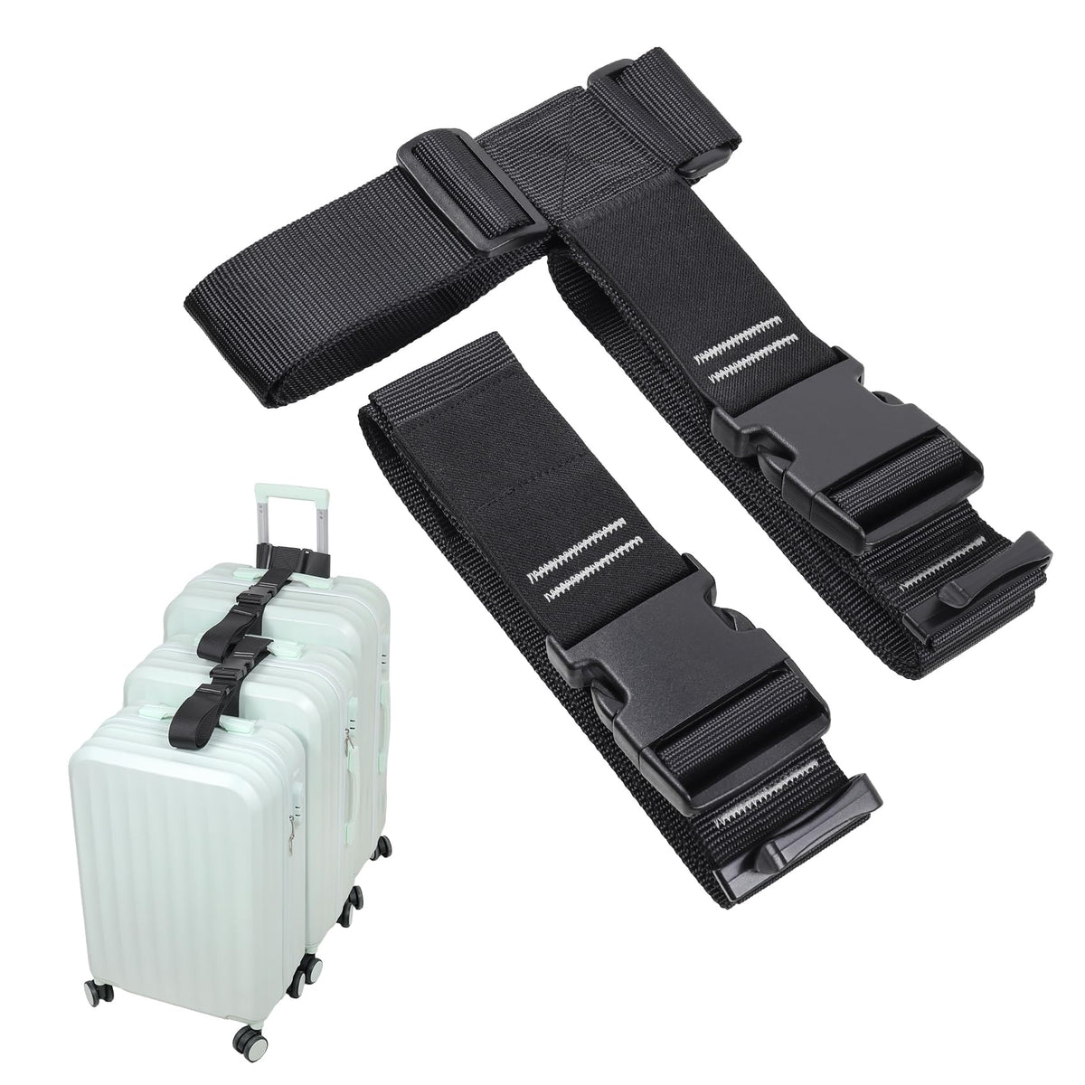 Vigorport Luggage Connector Straps for Suitcase, Add A Bag Suitcase Belt