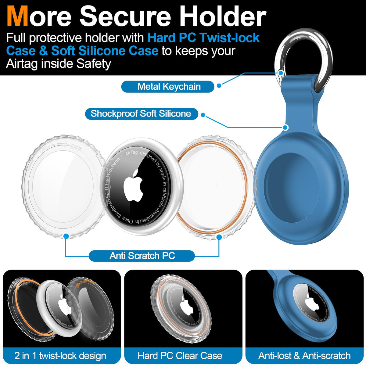 hitfine Designed for airtag Holder case