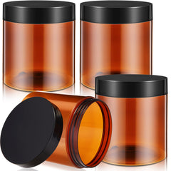 4-Pack Wide-Mouth Plastic Travel Jars with Lids