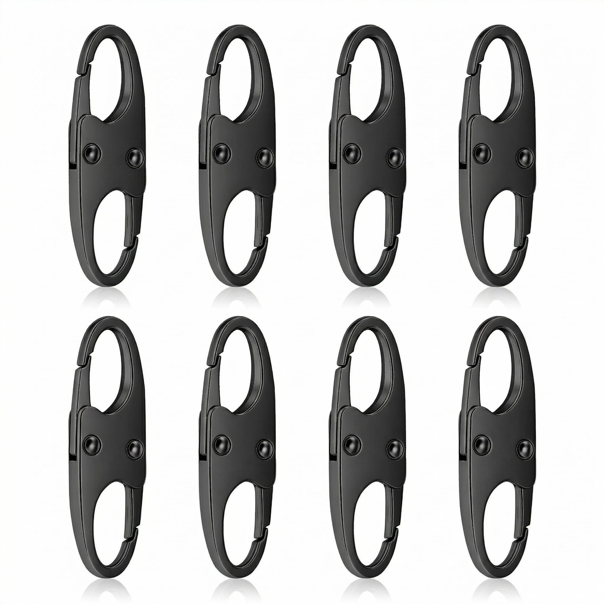 Anti-Theft Small Carabiner Clip, Double Opening Zipper Pull Replacement, Elegant Zinc Alloy Zipper Clips for Backpacks, Luggage, Duffel Bags, Travel Security Essentials
