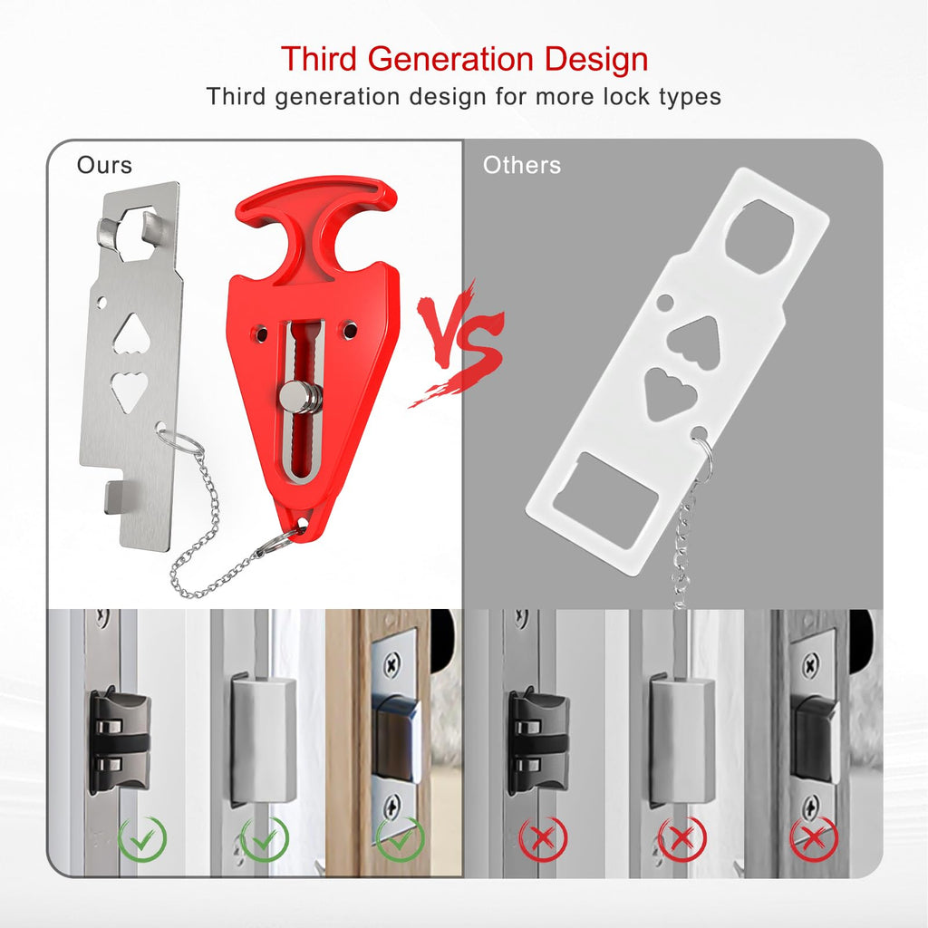 MATWEI 3rd Gen Portable Door Lock - Hotel Door Locks for Travelers Security, Travel Lock for Apartment/Dorm/Home - Extra Safety & Privacy Protection Device