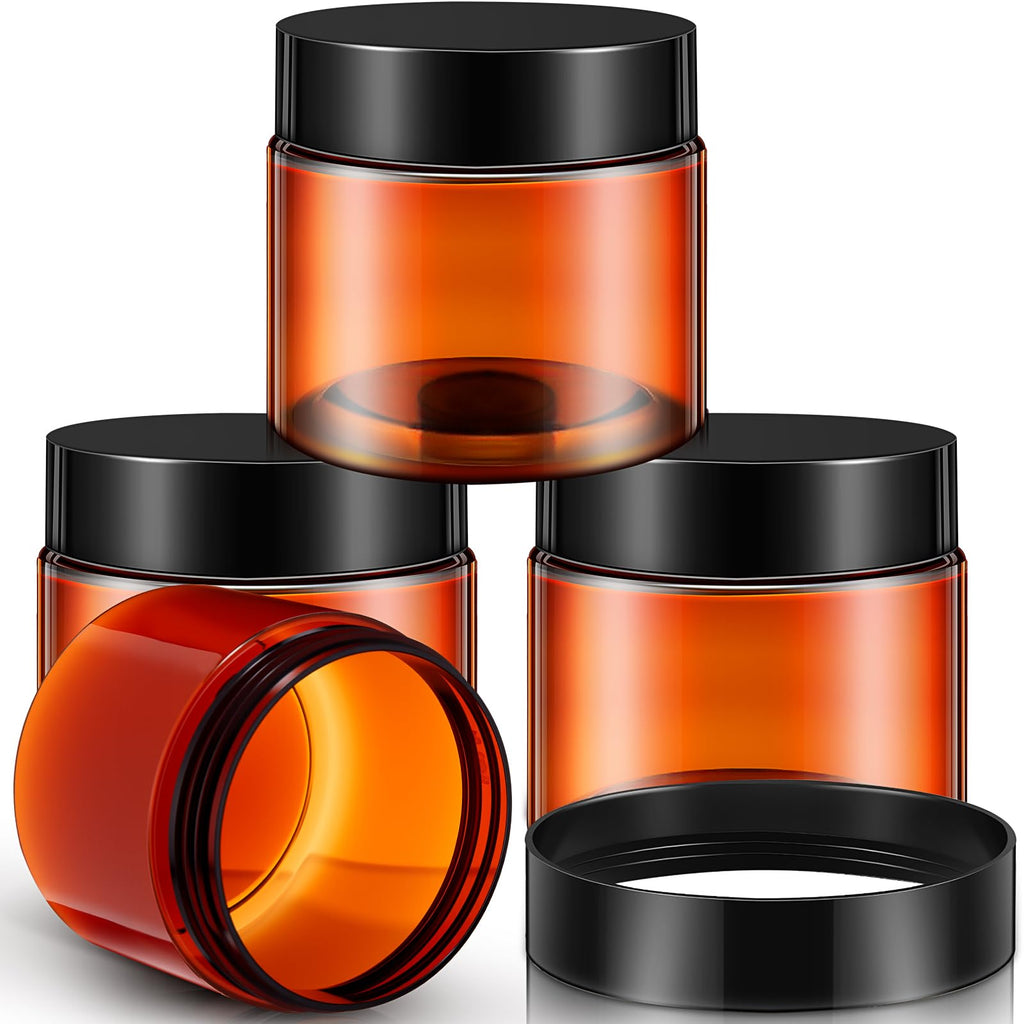 Patelai 4 Pcs Plastic Jars Wide Mouth with Lids