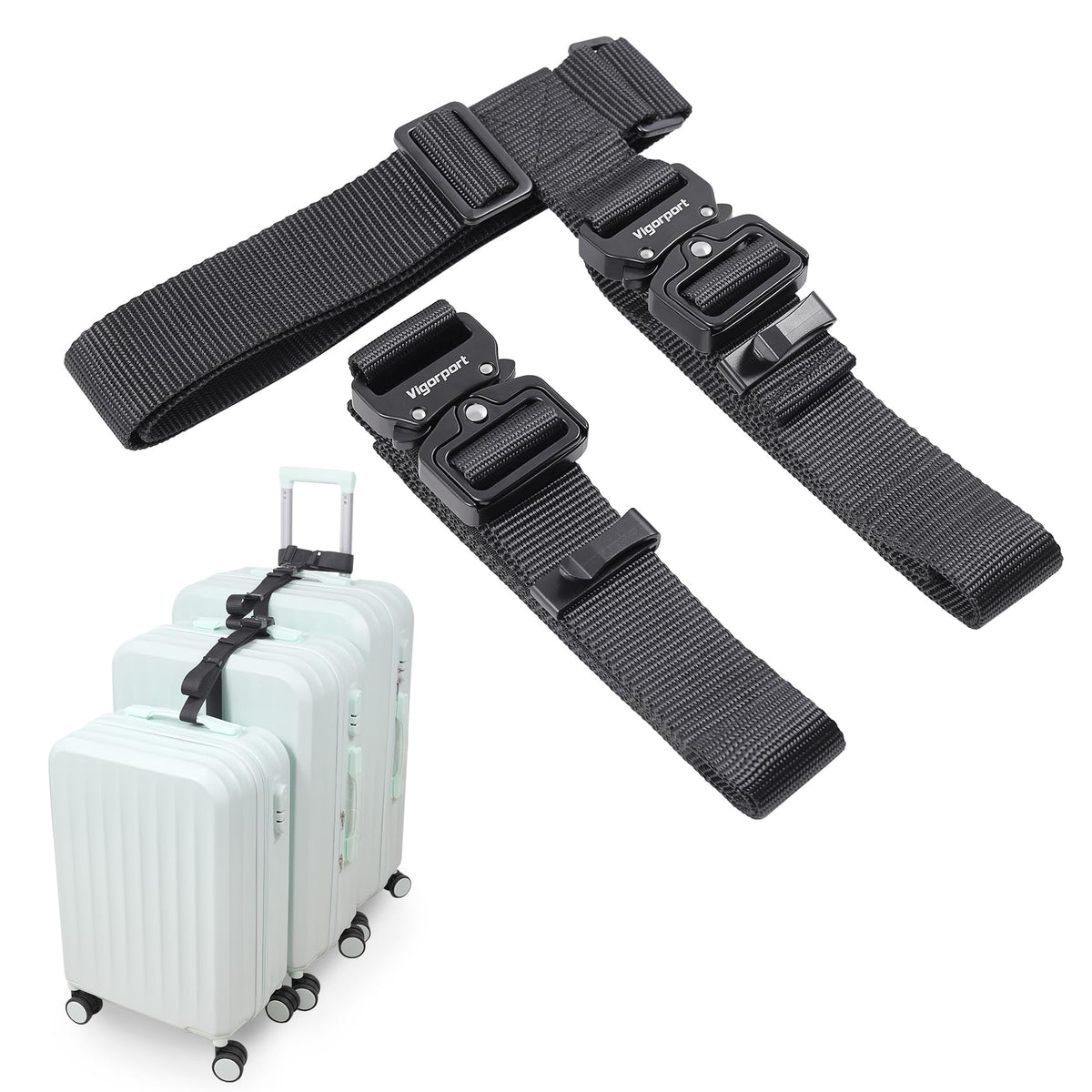 Vigorport Luggage Connector Straps for Suitcase, Add A Bag Suitcase Belt
