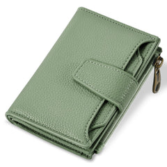 Compact RFID Blocking Leather Bifold Travel Wallet for Women