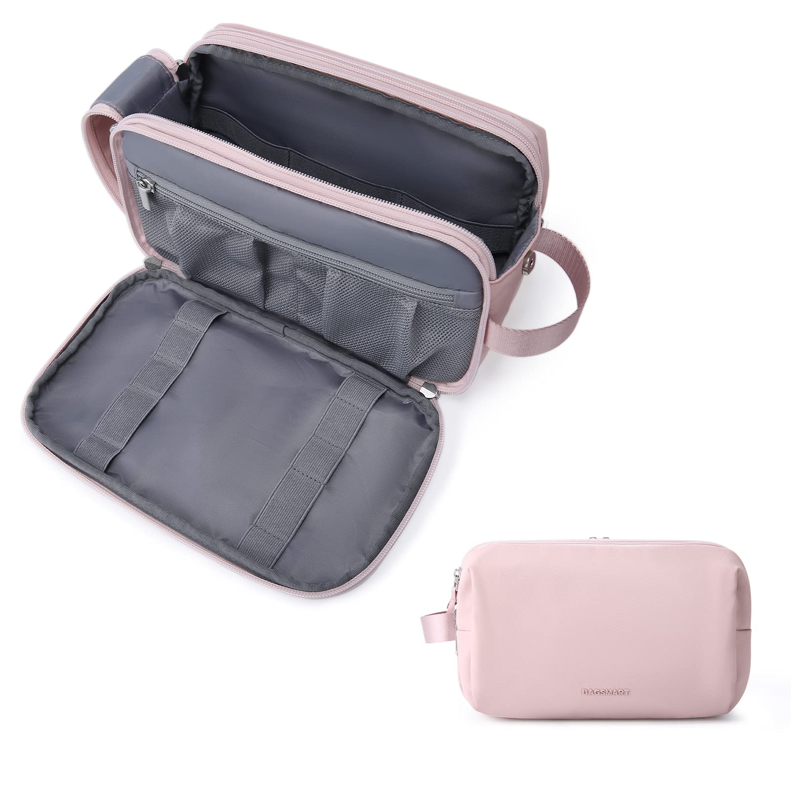BAGSMART Toiletry Bag for Men, Travel Toiletry Organizer Dopp Kit Water-resistant Shaving Bag for Toiletries Accessories, Door Room Essentials