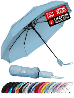 100 MPH Windproof Compact Auto-Folding Travel Umbrella