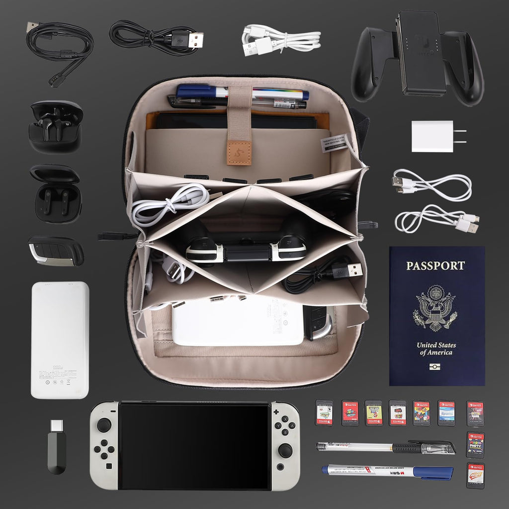 simtoper Electronic Organizer, Travel Cable Electronic Organizer Case Bag