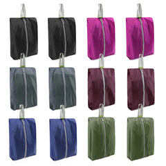 6-Pack Zippered Travel Shoe Bags with Carry Handles