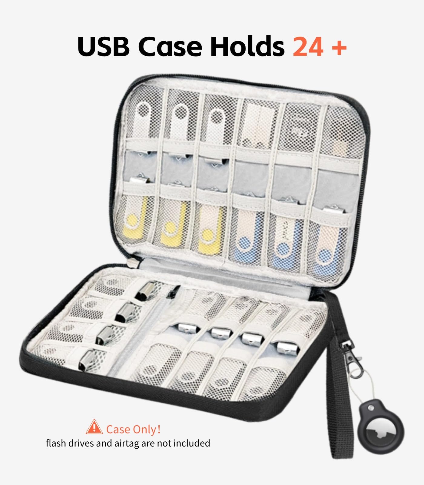 Zealearn Flash Drive Case, Thumb Drive Holder, USB Case Organizer,for SanDisk/SamData/Samsung USB Flash Drives Jump Drive Memory Stick, SD Card, Black