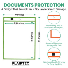 Reusable Dry-Erase Job Ticket Holders with Rings & Hooks