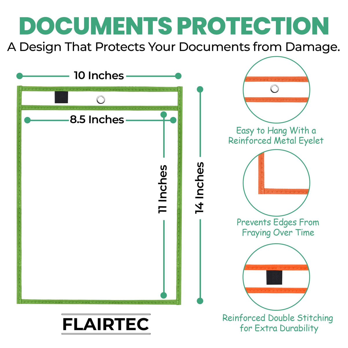 Job Ticket Holders | Reusable Dry Erase Pockets with Metal Rings & Hooks | Durable Clear Shop Sleeves for Work Order | Perfect for Classrooms