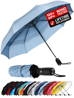 100 MPH Windproof Compact Auto-Folding Travel Umbrella
