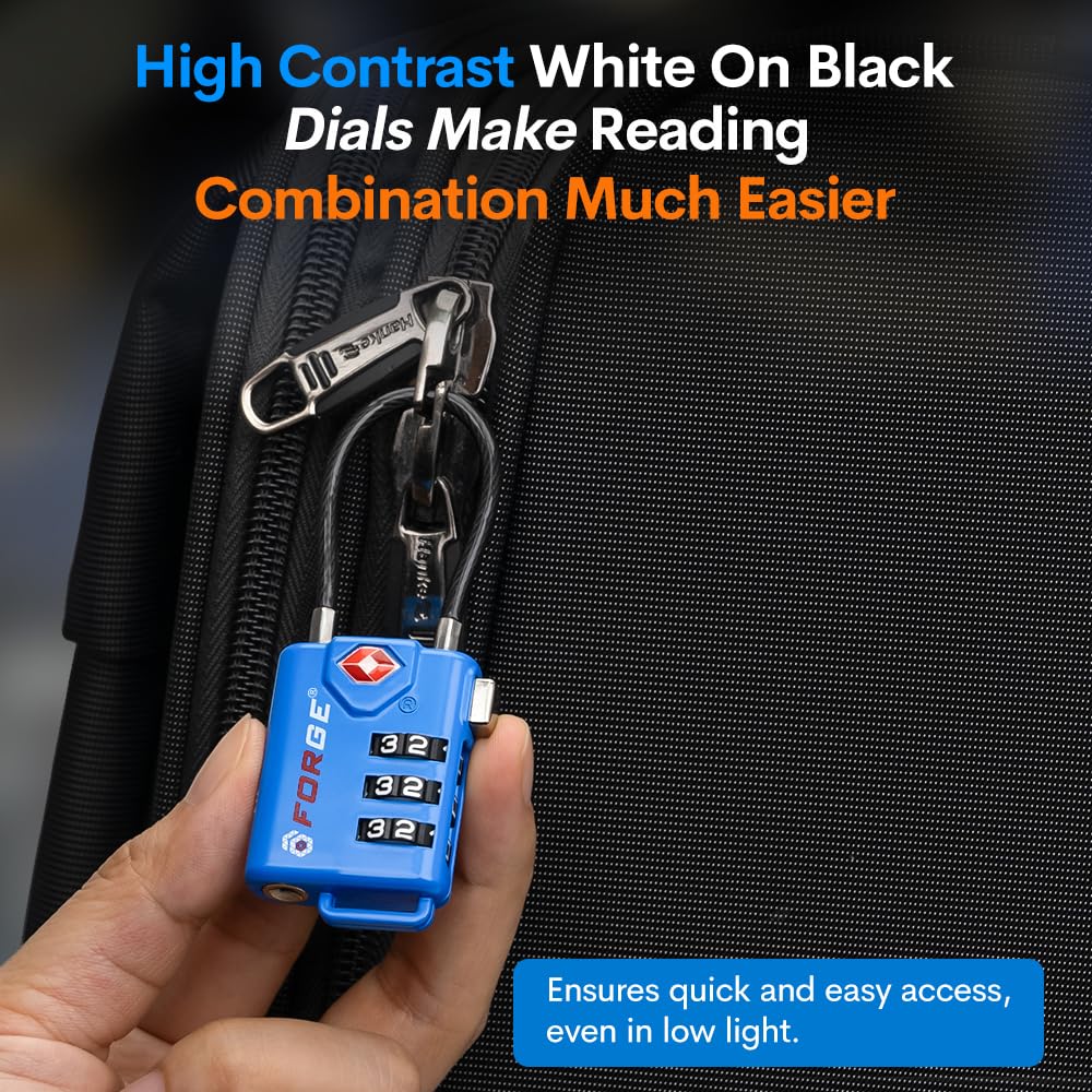 TSA-Approved Resettable Combination Cable Luggage Lock