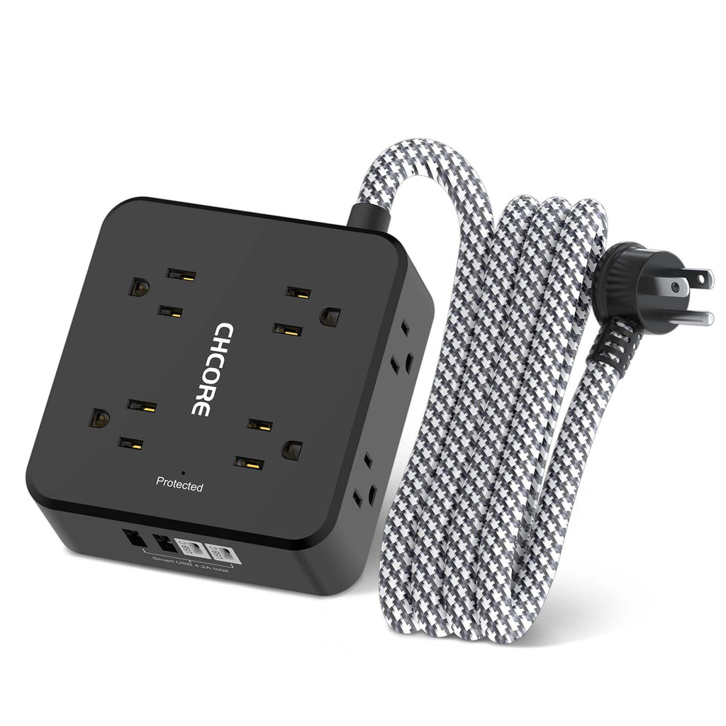 Surge Protector Power Strip - CHCORE Extension Cord with 8 Outlets with 4 USB (2 USB C) Charging Ports