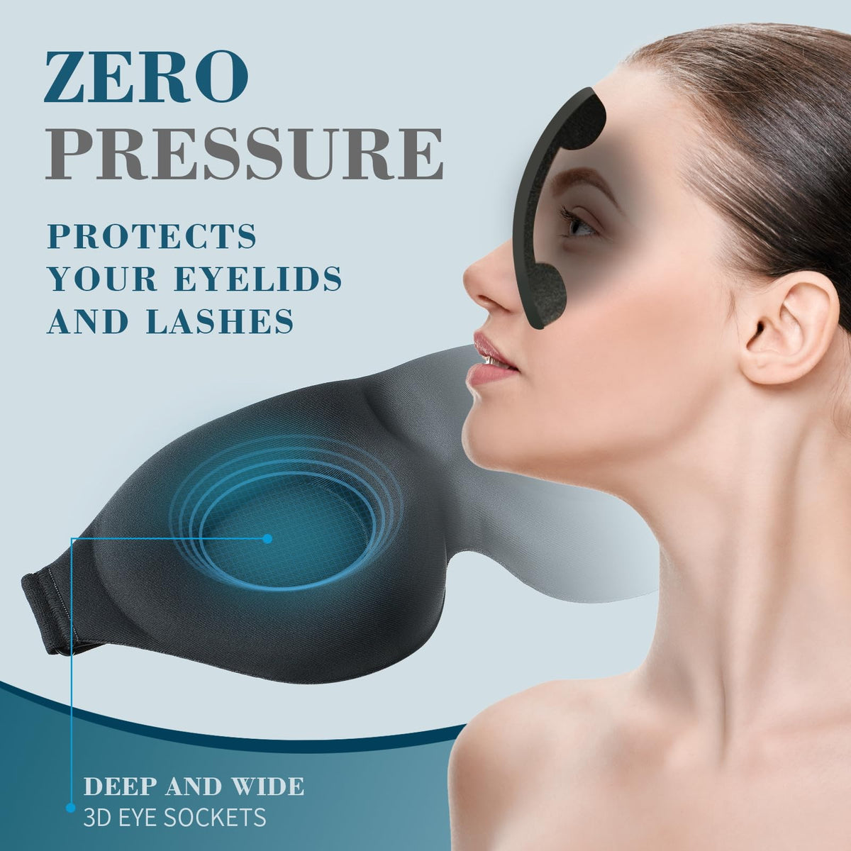 ZGGCD Sleep Mask for Side Sleeper, Light Blocking Sleeping Eye Mask for Women Men, 3D Contoured Cup Night Blindfold, Luxury Eye Cover Eye Shade with Adjustable Strap for Travel, Nap
