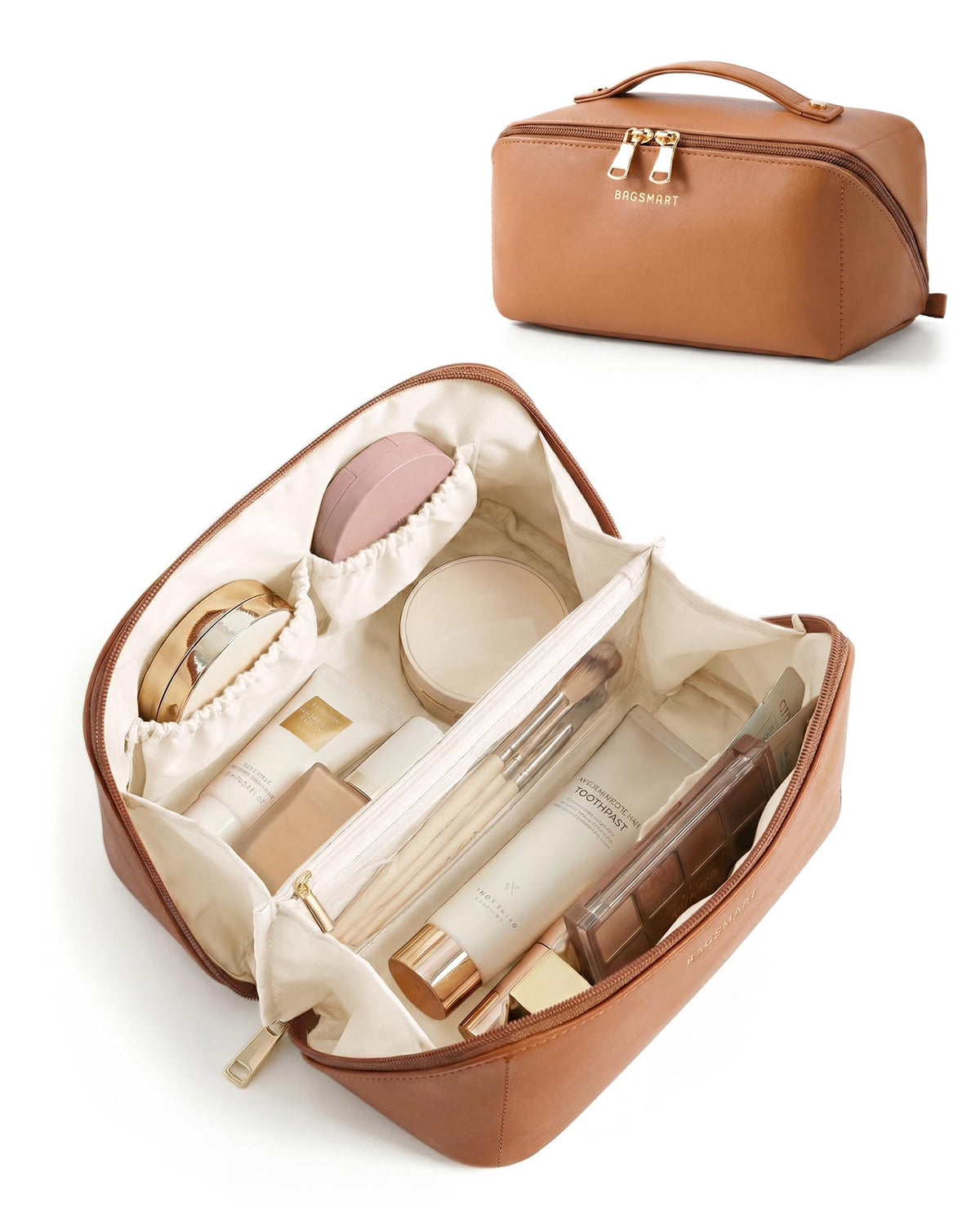 BAGSMART Makeup Bag Travel Toiletry Bag for Women, Make Up Bags