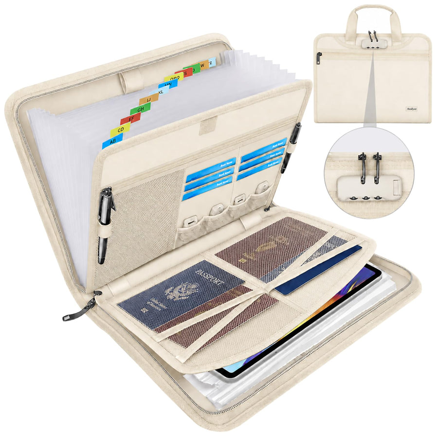 Fireproof Locking Accordion Document Organizer