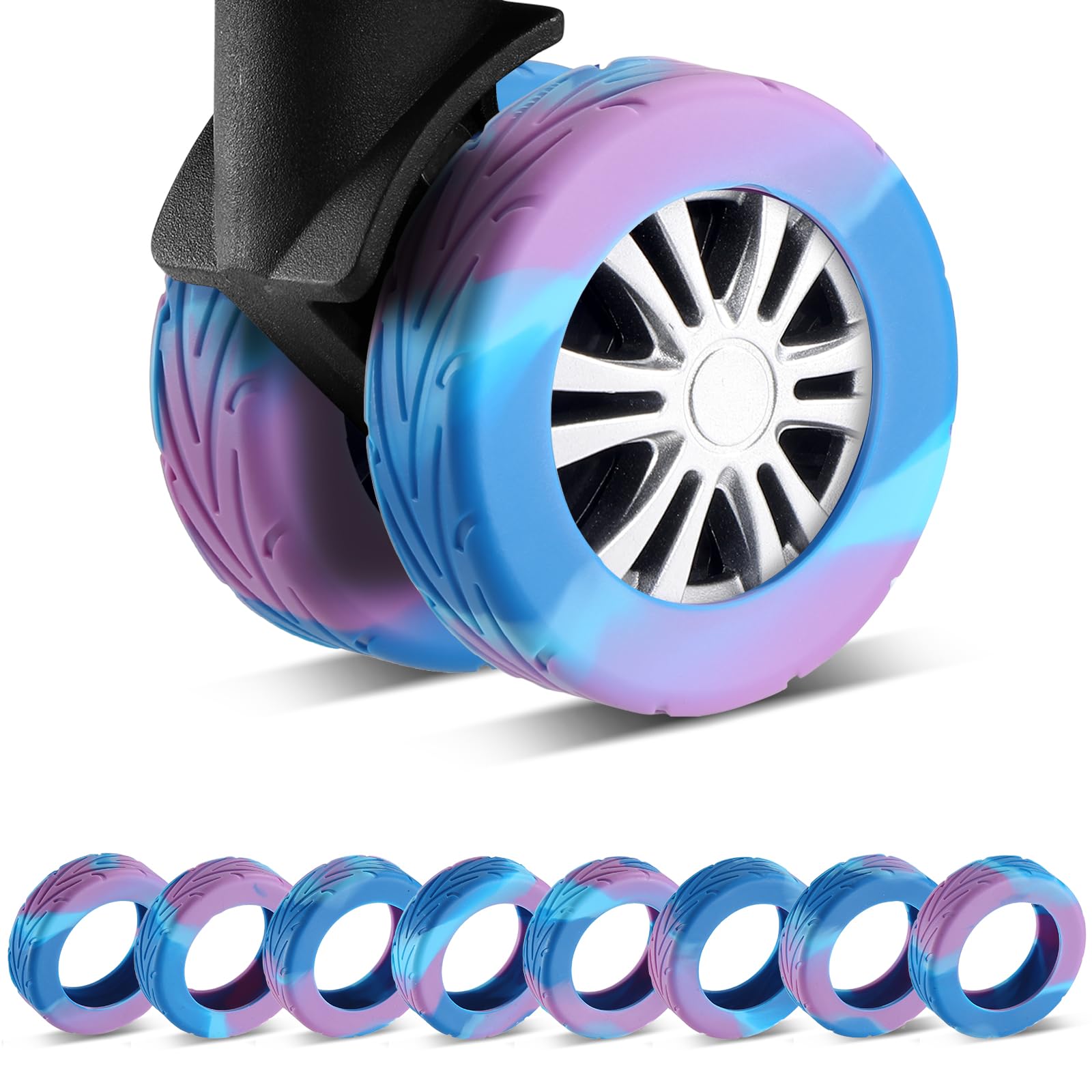 Wanzhuango 8Pcs Upgrade Luggage Wheel Covers,Essential Travel Accessories