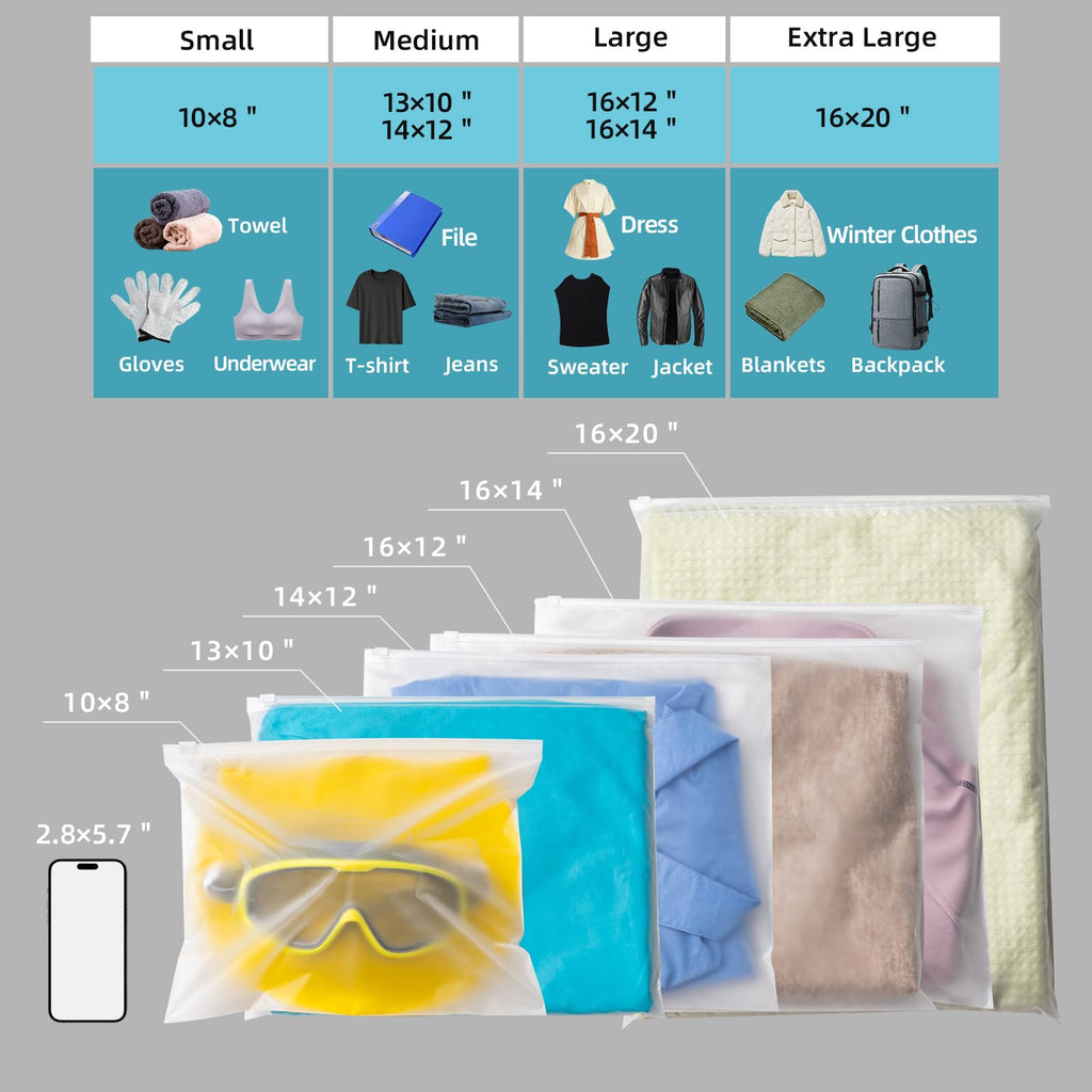 Frosted Zipper Poly Bags