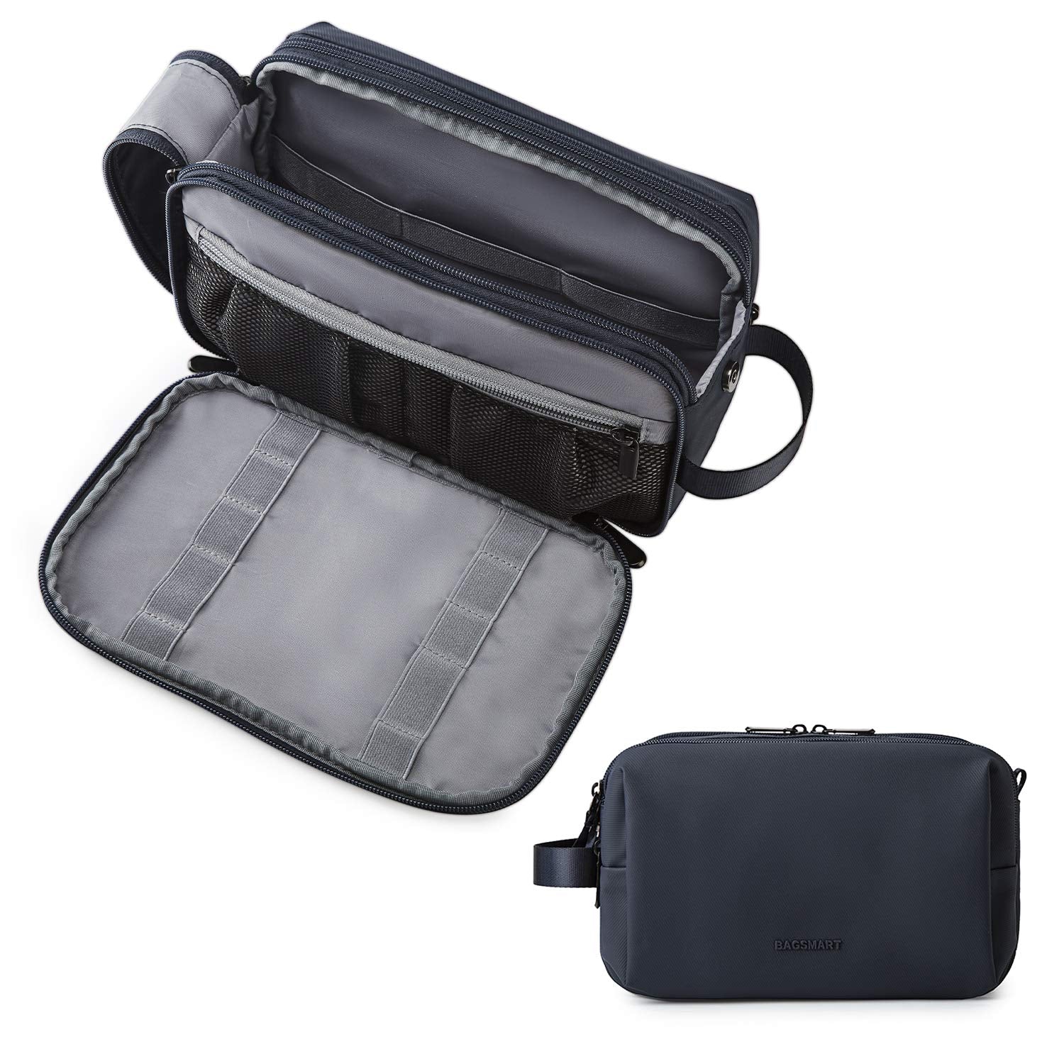 BAGSMART Toiletry Bag for Men, Travel Toiletry Organizer Dopp Kit Water-resistant Shaving Bag for Toiletries Accessories, Door Room Essentials