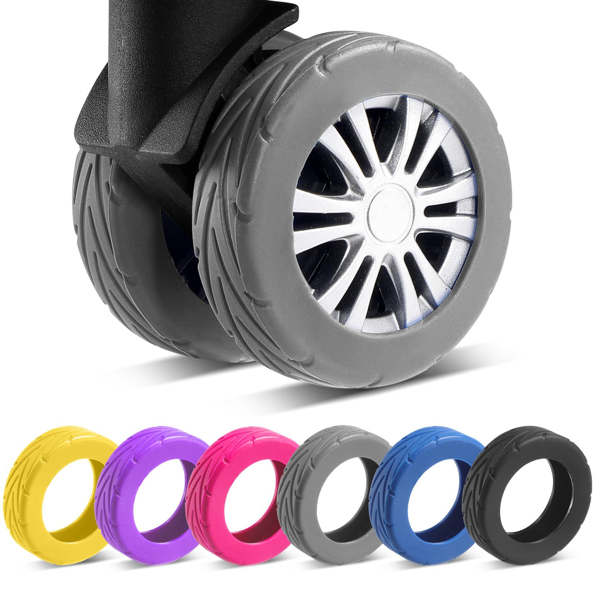 Wanzhuango 8Pcs Upgrade Luggage Wheel Covers,Essential Travel Accessories