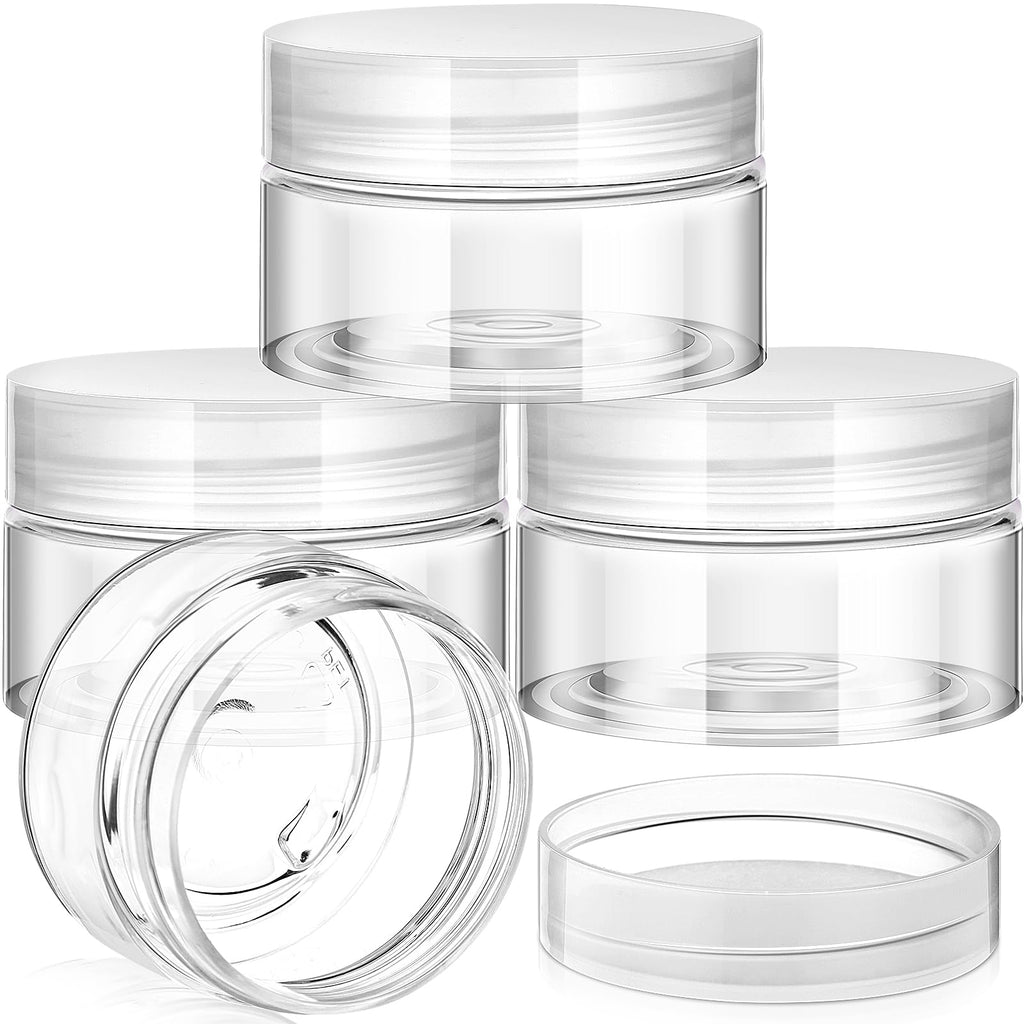 Patelai 4 Pcs Plastic Jars Wide Mouth with Lids