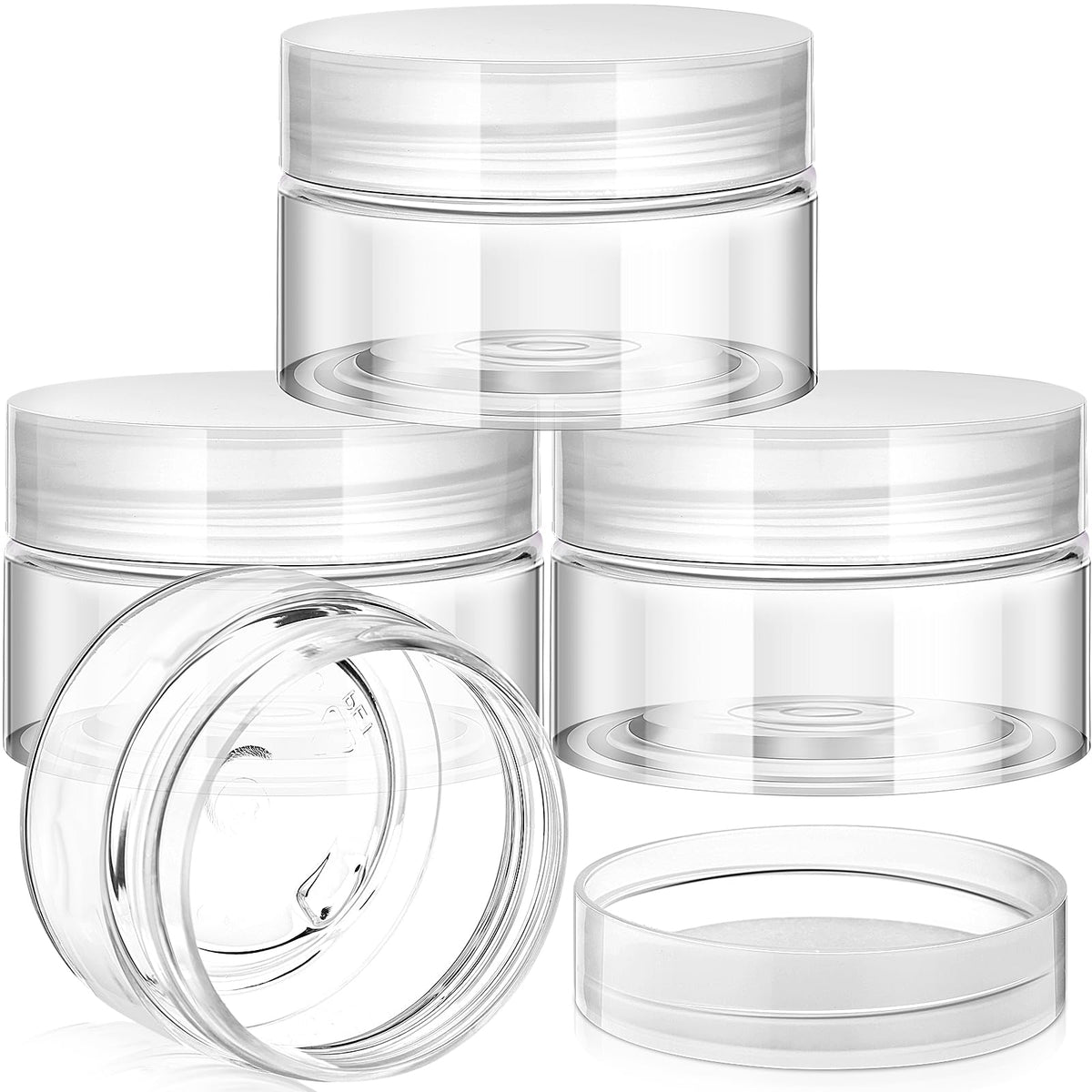 4-Pack Wide-Mouth Plastic Travel Jars with Lids