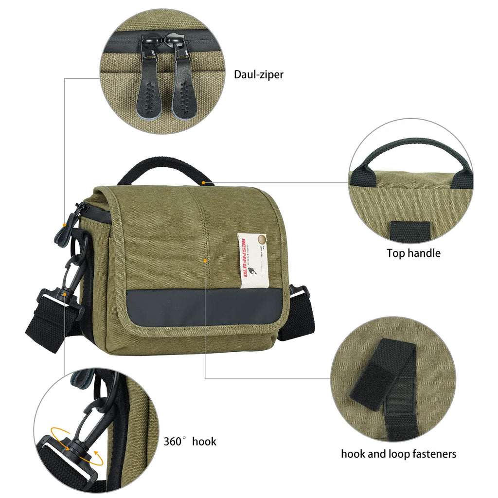 Besnfoto Mirrorless Camera Shoulder Bag Small Messenger Case Waist Bag Compatible for Canon