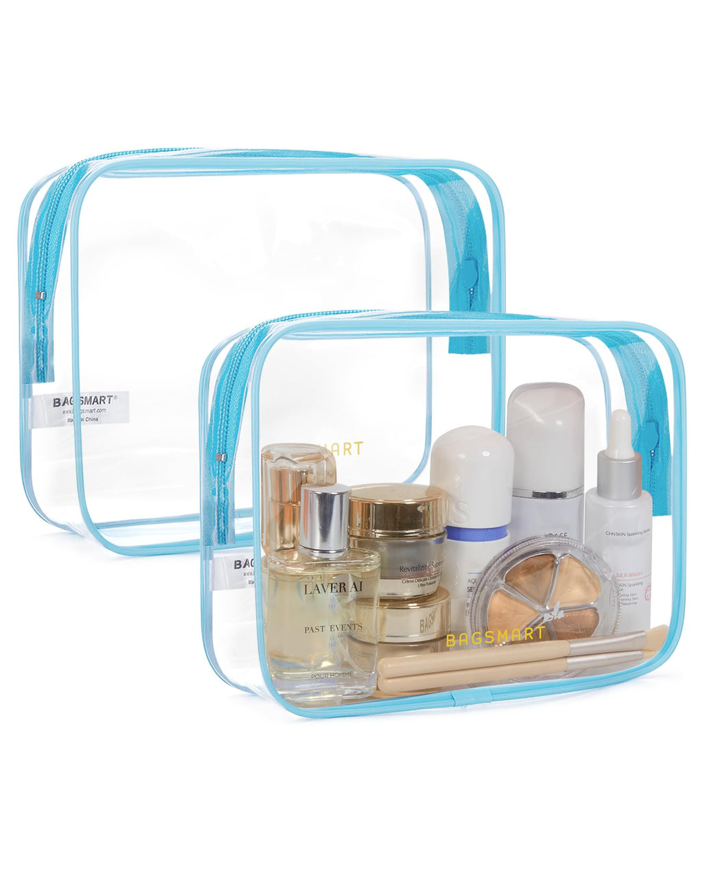 BAGSMART Clear Toiletry Bag, 3 Pack TSA Approved Toiletry Bag Quart Size Bag