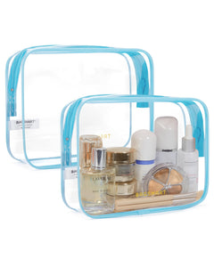 3-Pack TSA-Approved Clear Quart-Size Travel Toiletry Bags