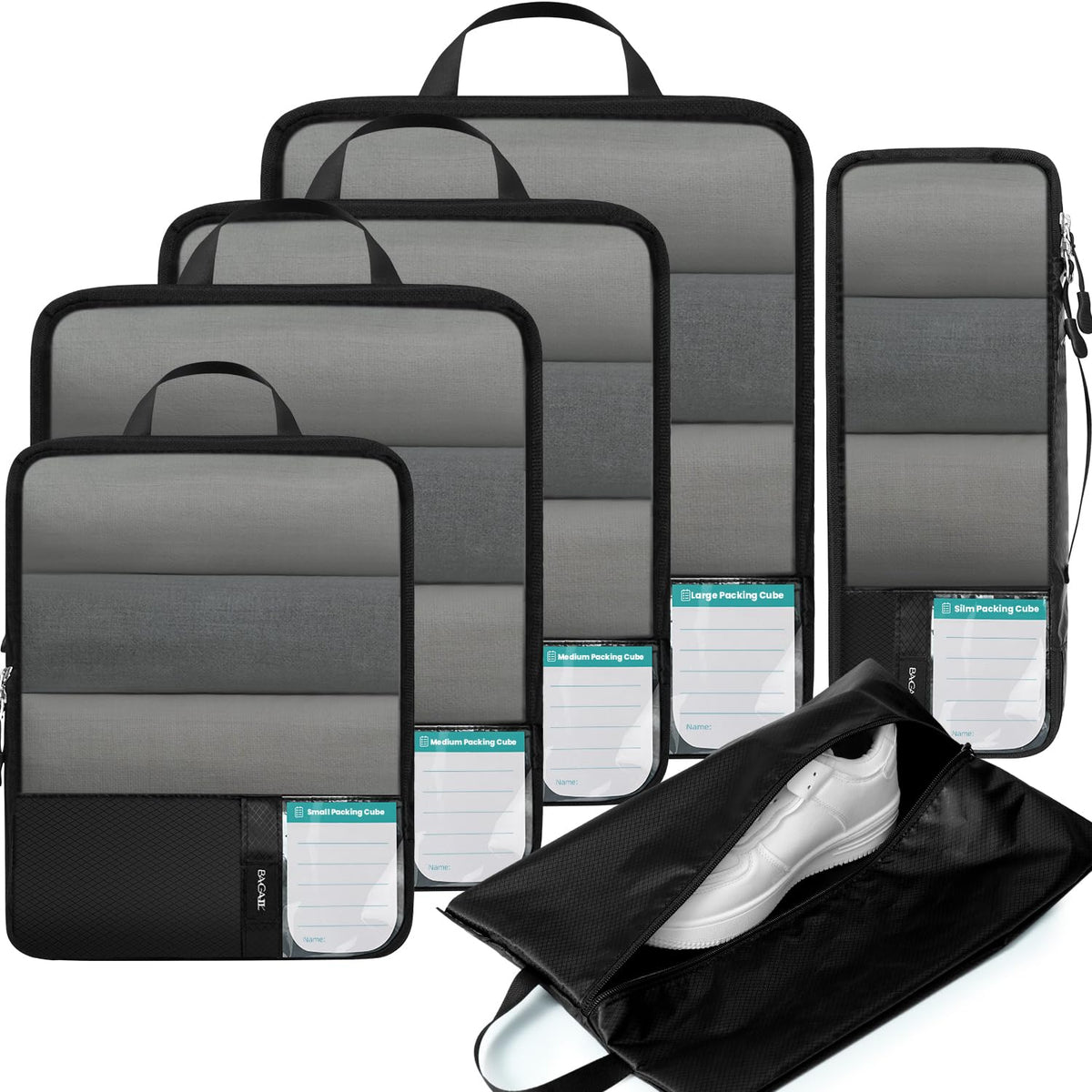 6-Piece Ultralight Compression Packing Cube Set for Travel