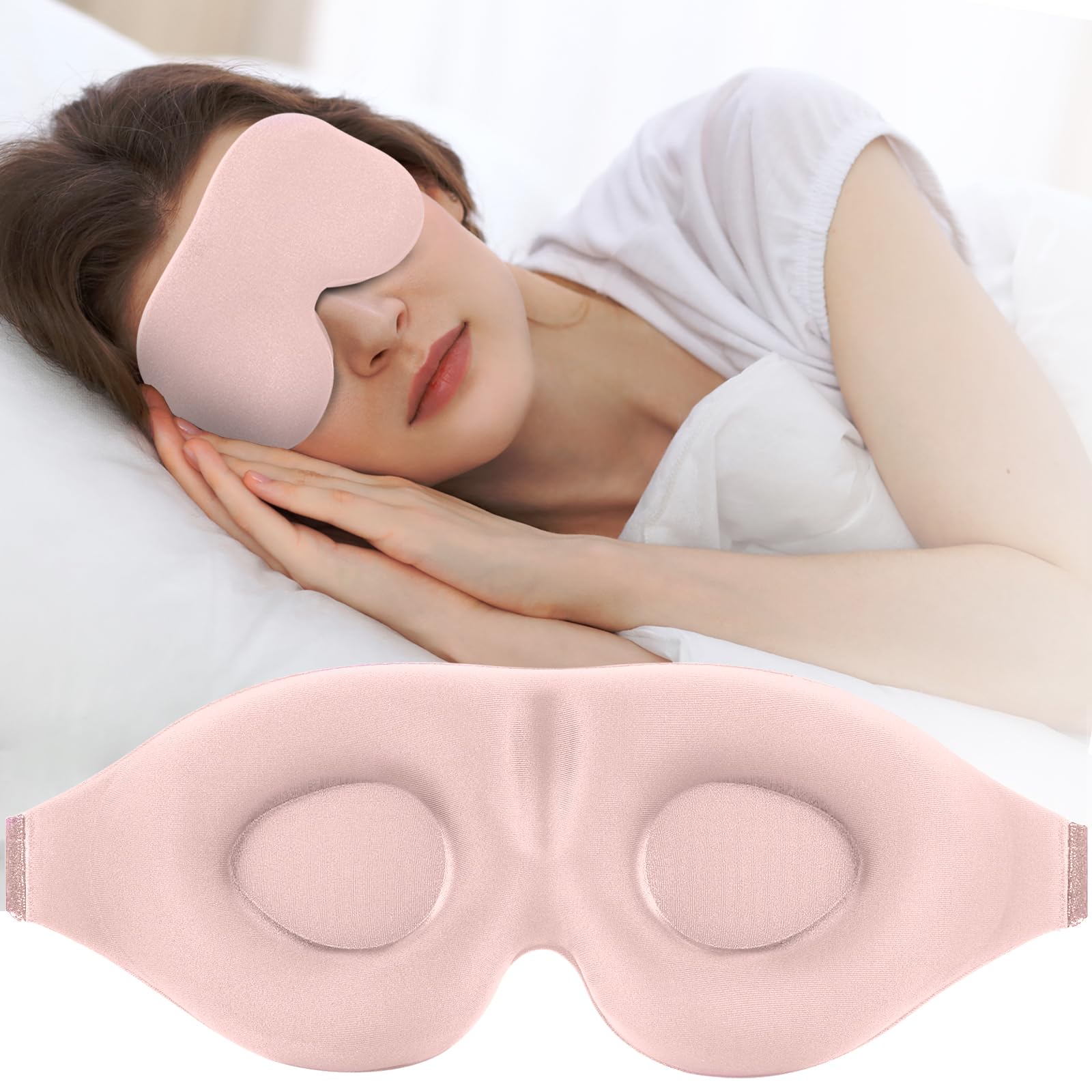 ZGGCD Sleep Mask for Side Sleeper, Light Blocking Sleeping Eye Mask for Women Men, 3D Contoured Cup Night Blindfold, Luxury Eye Cover Eye Shade with Adjustable Strap for Travel, Nap