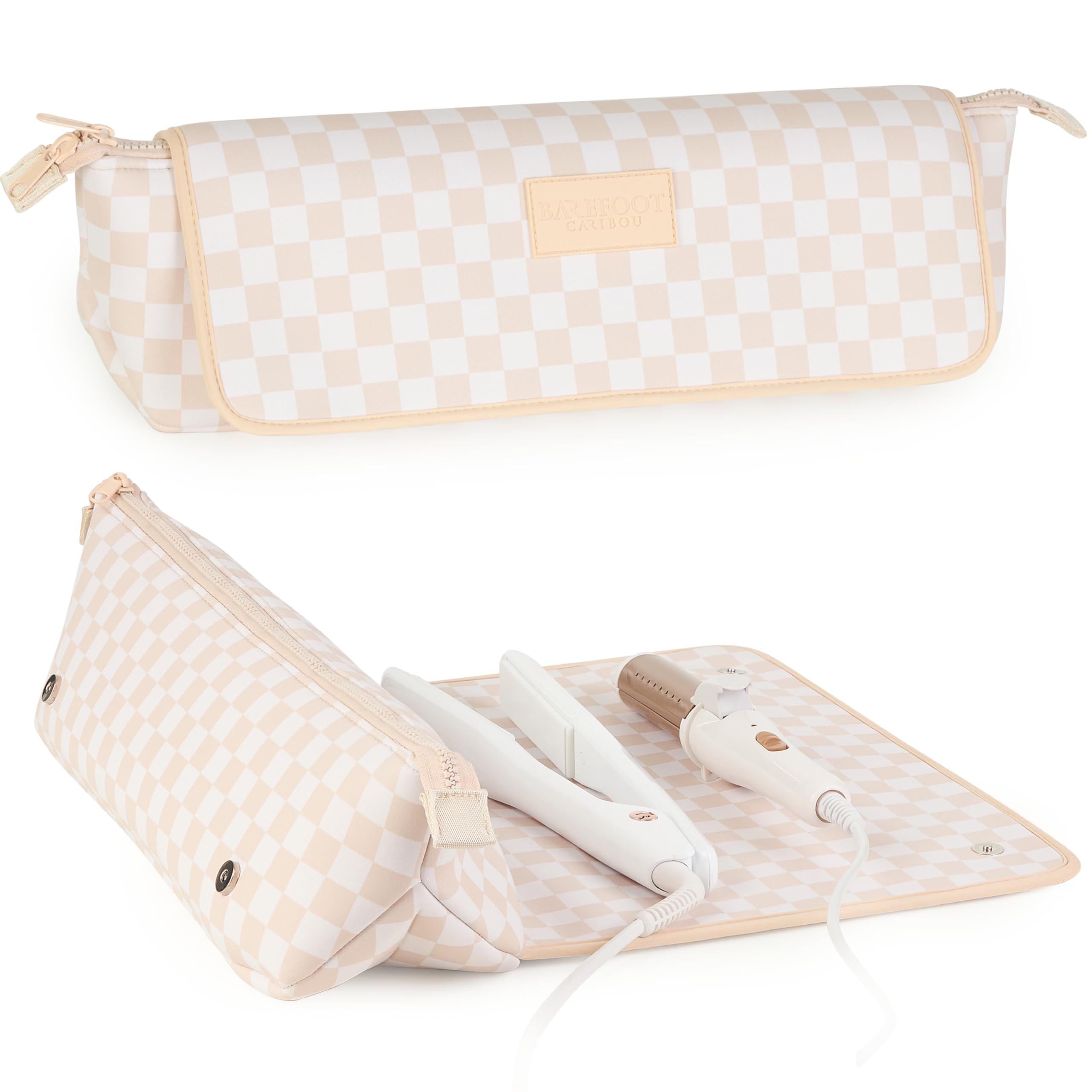 BAREFOOT CARIBOU Hair Tools Travel Bag and Heat Resistant Mat 17"